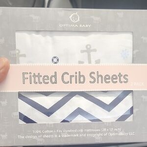 Fitted Crib #2 Sheets -  White and Blue